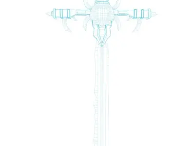 Sci-fi sword for a super villain 2K textures Low-poly 3D model