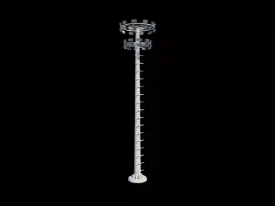 High Mast Light Pole with Flood Light 3D model