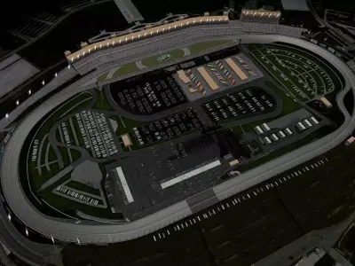 Atlanta Speedway Night Game Ready Low-poly 3D model