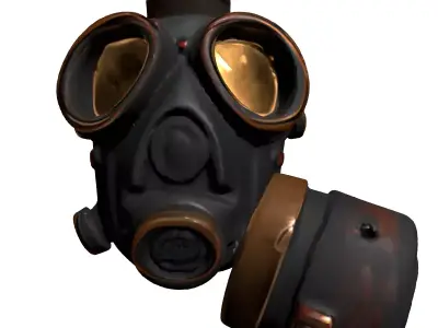 Steampunk Vintage Gas Mask Low-poly 3D model
