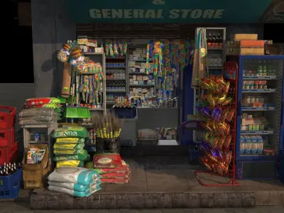 Karachi Grocery Shop 3D model