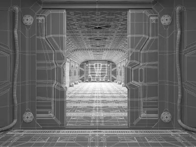 Sci-Fi corridor 3D model