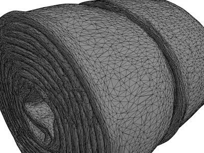 Rolled Ribbed Elastic Fabric Band Low-poly 3D model