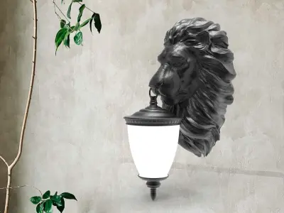 Lion Head Wall Lamp 3D print model