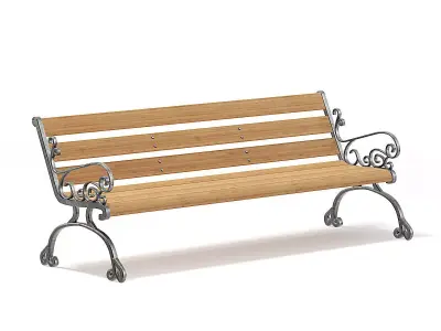 Garden Bench 3D Model 3D model