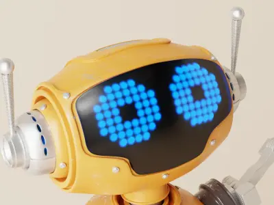 Robot V12 Low-poly 3D model