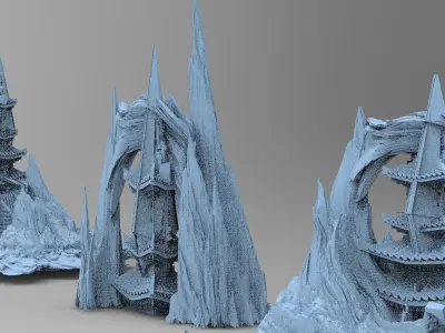 Emperor Monarch Cliff 3 variations 3D model