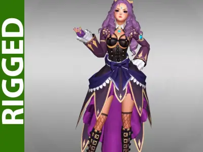Brigitte Rigged 3D Model 3D model
