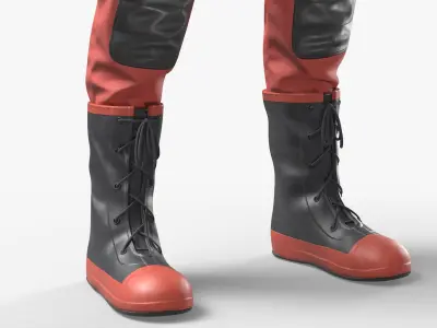  Diving Jumpsuit with Boots and Gloves Red 