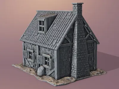 Medieval house 3D print model
