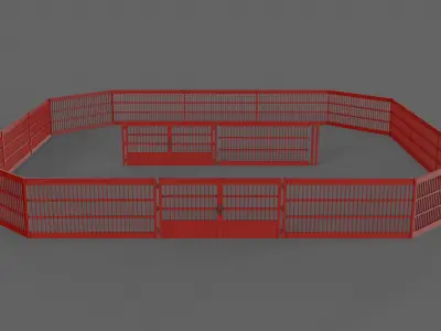 PBR Gate and Fence 5 Low-poly 3D model