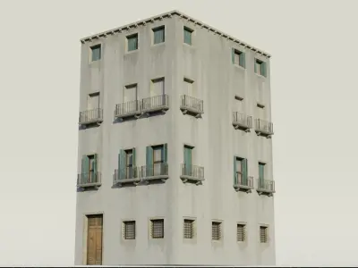 Apartment Building - Low-poly PBR Low-poly 3D model