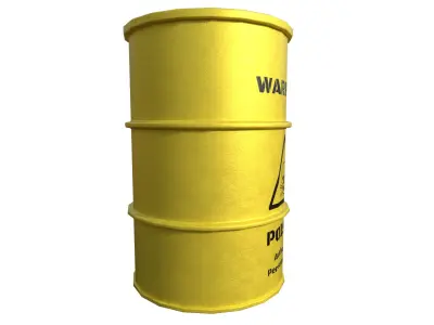 Barrel Yellow Signal Low-poly 3D model