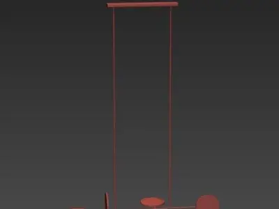 Discus table with two wheels 3D model