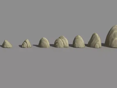 8 Stylized Rocks  3D model