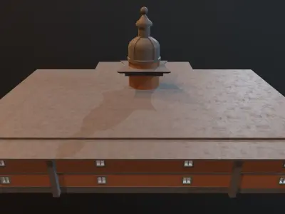 abandoned courthouse V2 Low-poly 3D model