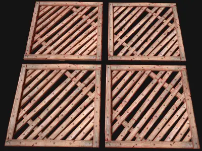 Medieval Wooden Floor  Ceiling Low-poly 3D model