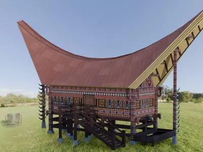 Traditional Houses - Rumah Tongkonan Low-poly 3D model