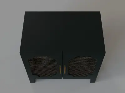 Screen Door Nightstand Black 3D model