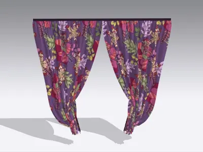 Curtain Low-poly 3D model 24