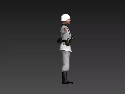 White Frontline Commander 18 3D model