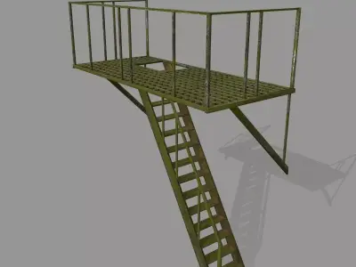 Fire Escape Low-poly 3D model