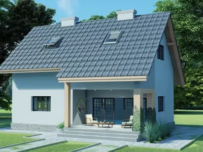 Country House Low-poly 3D model