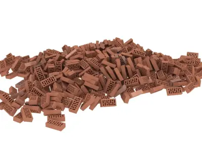 bricks pallet pile 1 3D model