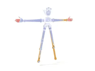 Gold Steampunk Robot model pack Low-poly 3D model
