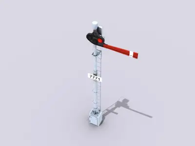 Railway Semaphore Signals Low-poly 3D model