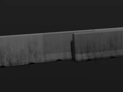 Street Concrete Barrier  Low-poly 3D model