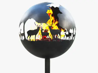 fireplace  Deer 3D model
