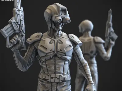  Overweight Gear Jaeger Pilot 100mm and 32mm 3D print model