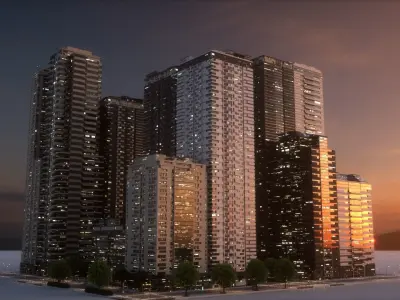 City Block Type B01 3D model