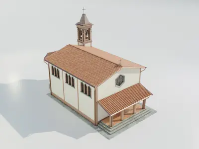 Italian Country Church 3D model