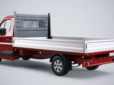 Renault Master Tipper Flatbed Truck PBR Textured Low-poly 3D model