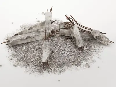 Construction waste 01 Low-poly 3D model