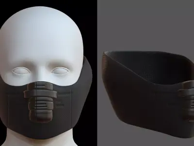 Gas mask helmet 3d model scifi Low-poly  Low-poly 3D model 287