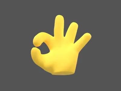 OK Hand v1 006 Low-poly 3D model