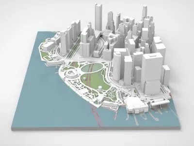 Cityscape New York USA fragment city   3D print model