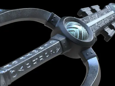 Poseidon s Trident  Low-poly 3D model