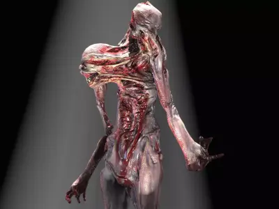 Alien Mutant Zombie 2 Low-poly 3D model