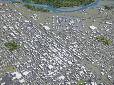 Billings - City 3D Model Low-poly 3D model