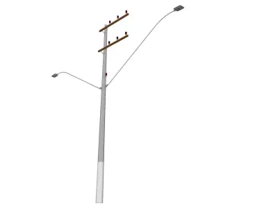 Concrete Lamp Post - Light Pole - Light Post - Street Light 29 3D model