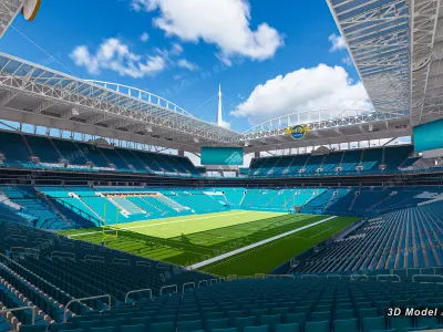 Hard Rock Stadium Miami-Florida USA Low-poly 3D model