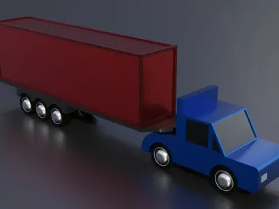 Truck - Cartoon Truck - Game Ready Truck Free low-poly 3D model