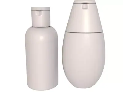 Cosmetic containers collection 3D model