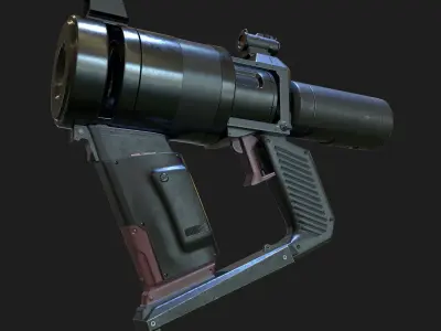High Poly Sci-fi Revolver PBR 3D model