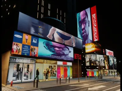 Billboard City NEW YORK TIMES SQUARE - Hollywood bkvd 3D model