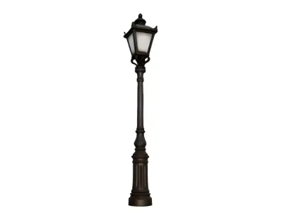 Victorian Street Lamp 3D Model  Classic Street Light Game Ready Low-poly 3D model
